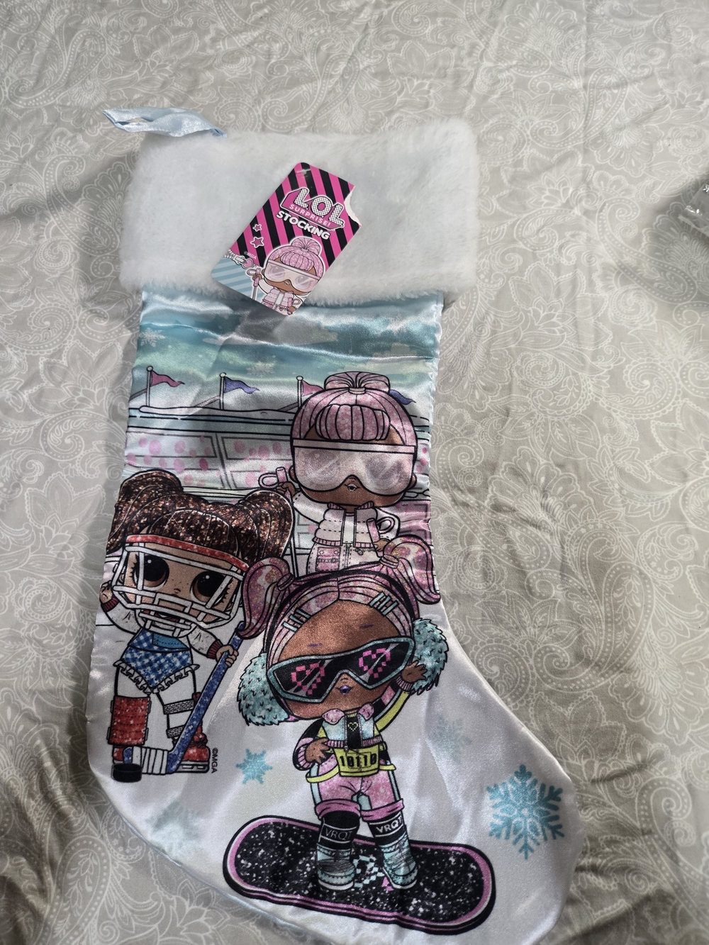 LOL Christmas Stocking Kids Holiday Gift Ski Girls Dolls Blue Pink